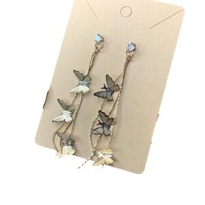 Gold butterfly earrings